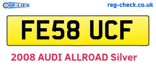 FE58UCF are the vehicle registration plates.