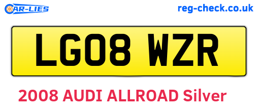 LG08WZR are the vehicle registration plates.