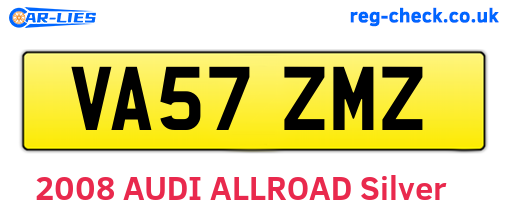 VA57ZMZ are the vehicle registration plates.