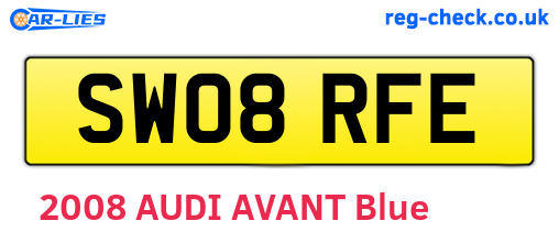 SW08RFE are the vehicle registration plates.