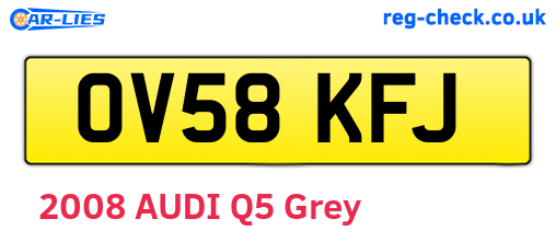 OV58KFJ are the vehicle registration plates.