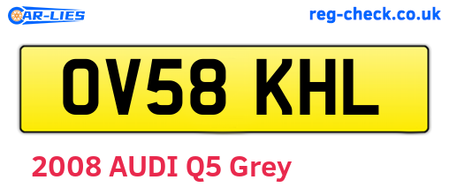 OV58KHL are the vehicle registration plates.