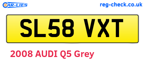 SL58VXT are the vehicle registration plates.
