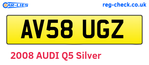 AV58UGZ are the vehicle registration plates.