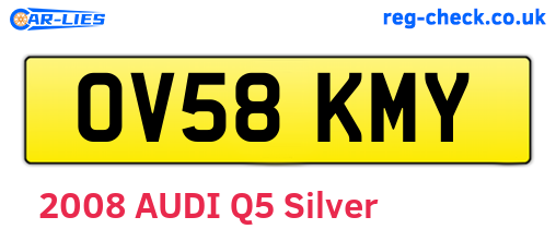 OV58KMY are the vehicle registration plates.