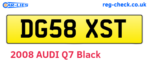 DG58XST are the vehicle registration plates.