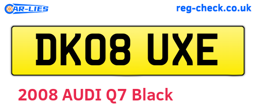 DK08UXE are the vehicle registration plates.