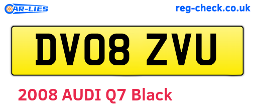 DV08ZVU are the vehicle registration plates.