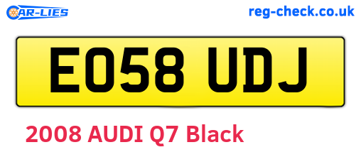 EO58UDJ are the vehicle registration plates.