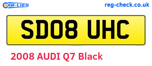 SD08UHC are the vehicle registration plates.
