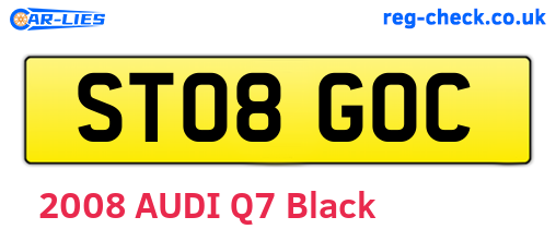 ST08GOC are the vehicle registration plates.
