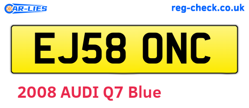 EJ58ONC are the vehicle registration plates.