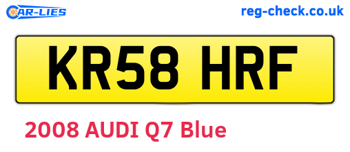 KR58HRF are the vehicle registration plates.