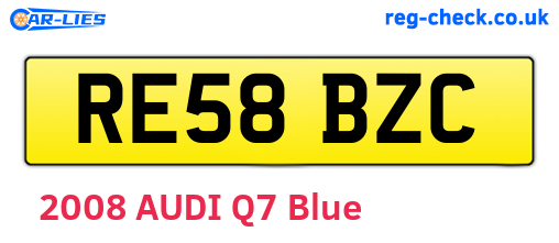 RE58BZC are the vehicle registration plates.