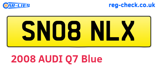 SN08NLX are the vehicle registration plates.