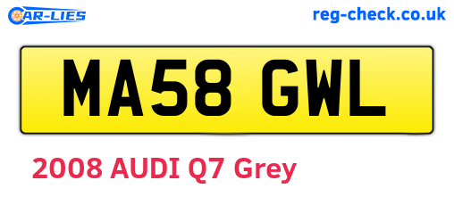 MA58GWL are the vehicle registration plates.