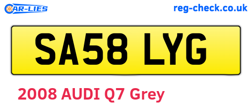SA58LYG are the vehicle registration plates.