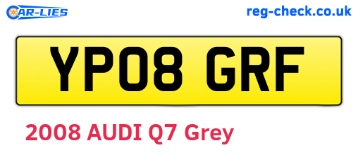 YP08GRF are the vehicle registration plates.