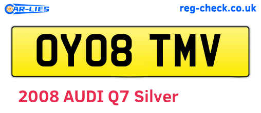 OY08TMV are the vehicle registration plates.