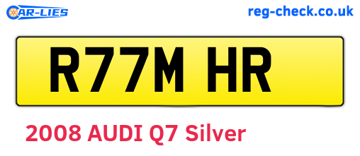 R77MHR are the vehicle registration plates.