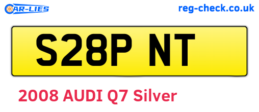 S28PNT are the vehicle registration plates.