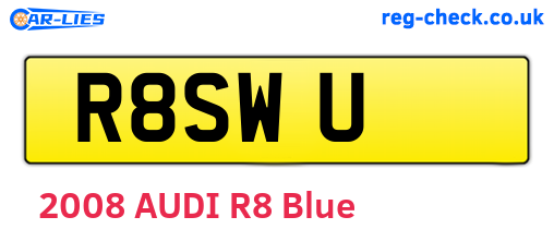 R8SWU are the vehicle registration plates.