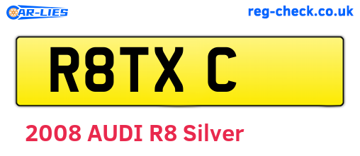 R8TXC are the vehicle registration plates.