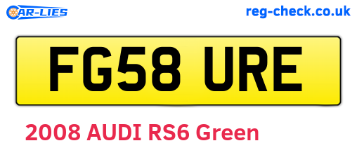 FG58URE are the vehicle registration plates.