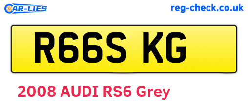 R66SKG are the vehicle registration plates.