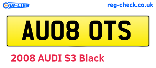 AU08OTS are the vehicle registration plates.