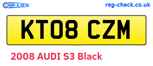 KT08CZM are the vehicle registration plates.