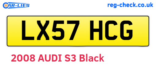 LX57HCG are the vehicle registration plates.