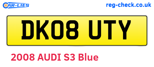 DK08UTY are the vehicle registration plates.