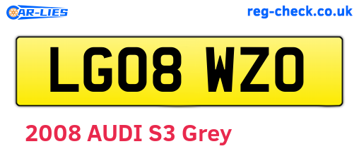 LG08WZO are the vehicle registration plates.
