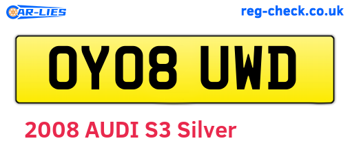 OY08UWD are the vehicle registration plates.