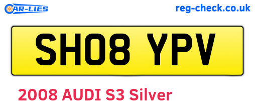 SH08YPV are the vehicle registration plates.