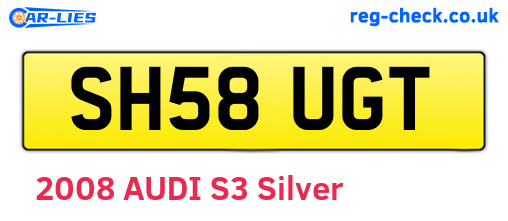 SH58UGT are the vehicle registration plates.