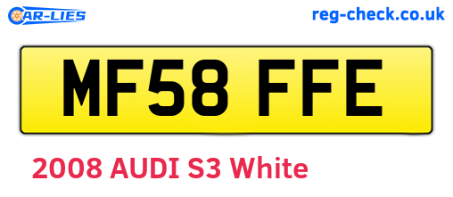 MF58FFE are the vehicle registration plates.
