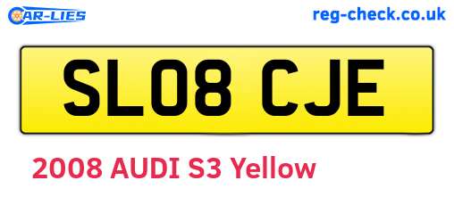 SL08CJE are the vehicle registration plates.