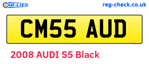 CM55AUD are the vehicle registration plates.