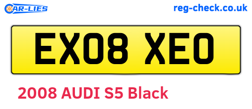 EX08XEO are the vehicle registration plates.