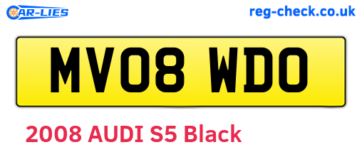 MV08WDO are the vehicle registration plates.
