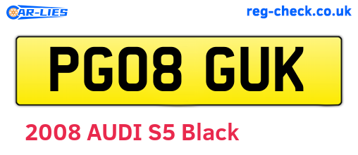 PG08GUK are the vehicle registration plates.