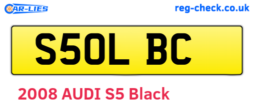 S50LBC are the vehicle registration plates.