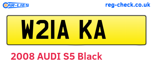 W21AKA are the vehicle registration plates.