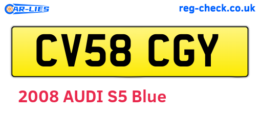CV58CGY are the vehicle registration plates.