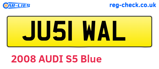 JU51WAL are the vehicle registration plates.