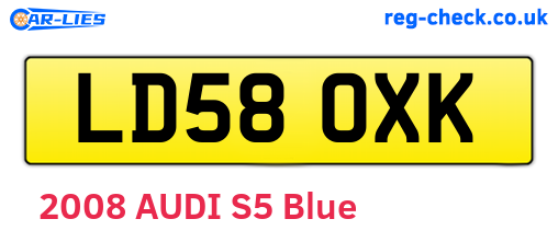 LD58OXK are the vehicle registration plates.