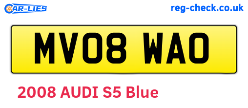 MV08WAO are the vehicle registration plates.