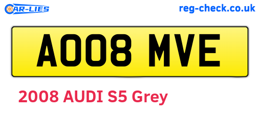 AO08MVE are the vehicle registration plates.